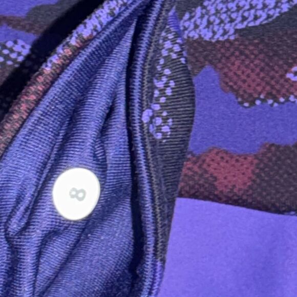 LULULEMON ATHLETICA blue black Wunder Under Crop III Camo Emperor leggings sz 8 - Picture 7 of 7